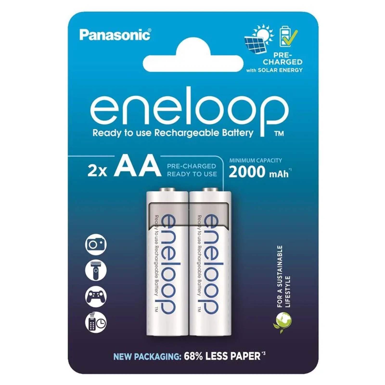 Акумулятор Panasonic Eneloop NI-MH AA 2000 мАг, 2 шт., BK-3MCDE/2CP UA